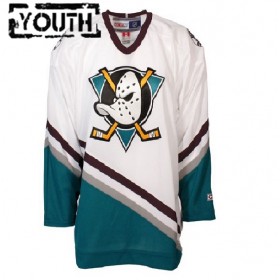 Camisola Anaheim Ducks Mighty Ducks Blank CCM Throwback Branco Authentic - Criança